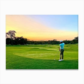 Sunset At The Golf Course 1 Toile