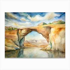 A Minimalist Depiction Of Natural Bridges Carved B (1) Canvas Print