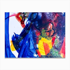 Abstract Painting, Acrylic On Canvas, Blue Color Canvas Print