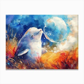Baby Beluga Calling 1 Canvas Print