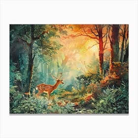 Deer In The Forest 6 Canvas Print