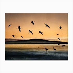 Fly In At Sunset Canvas Print