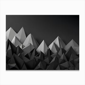 Abstract Black And White Geometric Mountain Range Canvas Print