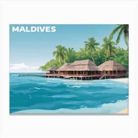 Maldives Travel Poster wallart print Canvas Print