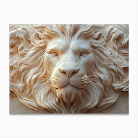 3d Powerful Lion's Face 4 Canvas Print