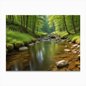 Stream In The Forest 1 Canvas Print