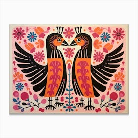 Hummingbird 1 Folk Style Animal Illustration Canvas Print
