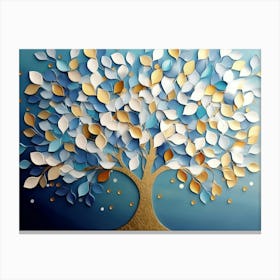 Colorful Tree with Leaves on Hanging Branches 16 Canvas Print