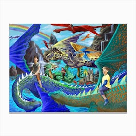 Drachen Reiter Canvas Print