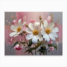 Three White Flowers Canvas Print