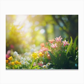 Spring Awakening With Blooming Flowers 1 Canvas Print