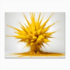 Yellow Powder Explosion In Mid Air Canvas Print