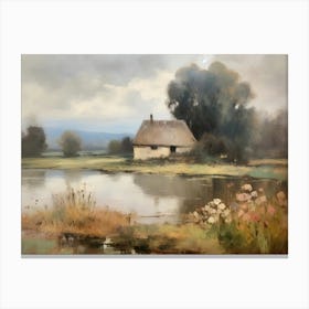 House By The Pond Canvas Print