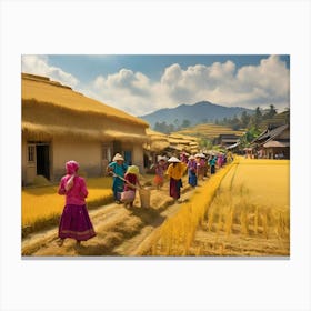 Village In Vietnam paintings art print Canvas Print