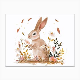 Little Floral Rabbit 3 Canvas Print