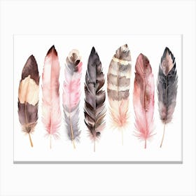 Watercolor Feathers Canvas Print