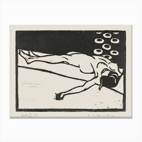 Woman Laying On A Bed 2 Canvas Print