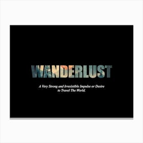 Wanderlust Poster Vintage Landscape Illustration 8 Canvas Print