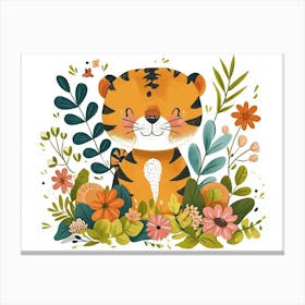 Little Floral Tiger 3 Canvas Print