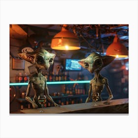 Two Aliens At A Bar 1 Canvas Print