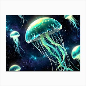 Jellyfish In Space Canvas Print