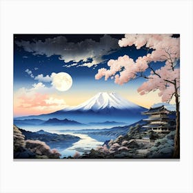 Moonlight Over Mount Fuji 3 Canvas Print