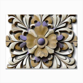 Relief Sculpture Designation Retro Pattern Spiral Curve Cross Vine Star Geometry Flower 1 Canvas Print