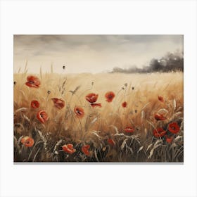 Poppies In The Field 2 Canvas Print