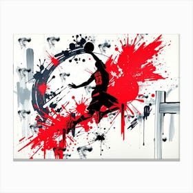 Flux Schnell Vibrant Bold Acrylic Painting Of An Abstract Bask 1 1 Canvas Print