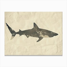 Whale Shark Grey Silhouette 3 Canvas Print