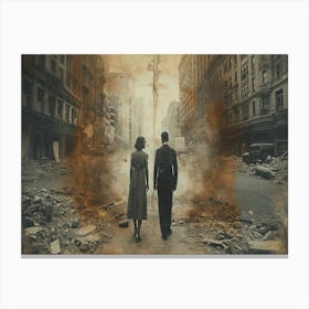 Temporal Resonances: A Conceptual Art Collection. End Of The World Canvas Print