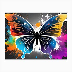 Butterfly With Paint Splashes 7 Canvas Print