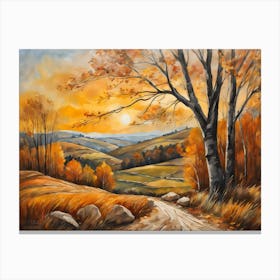Autumn Landscape Painting (4) Canvas Print