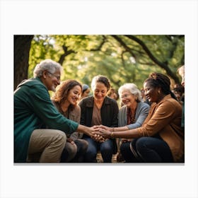 Group Of Women Holding Hands 1 Canvas Print