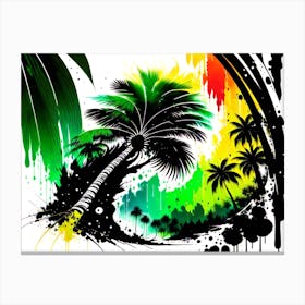 Palm Trees In The Rain 1 Canvas Print