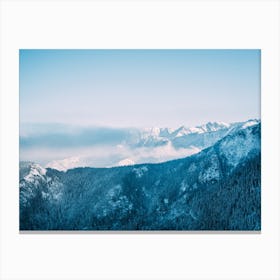 Blue Winter Mountains Canvas Print