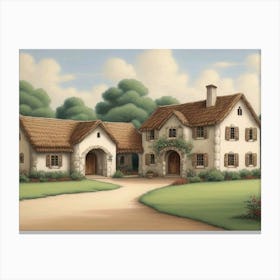 English Country Cottage  Canvas Print