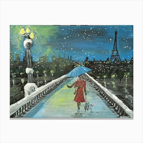 Parisian bridge Canvas Print
