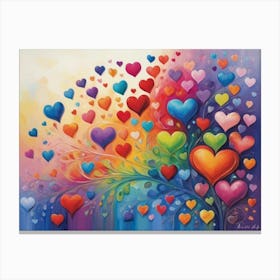 Rainbow Hearts 11 Canvas Print