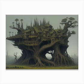 Giant Twisted Tree House Canvas Print