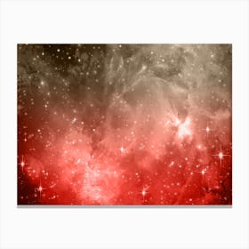 Red Grey Galaxy Space Background Canvas Print