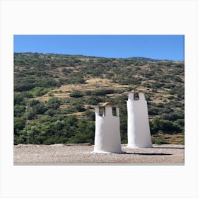 Two White Pillars Canvas Print