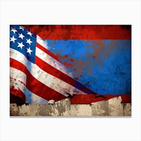 Grunge American Flag Canvas Print