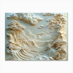 3d Marble Carved Landscapes Canvas Print