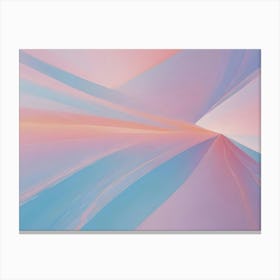 Abstract Image Of A Geometric Design With A Central Point And Radiating Lines, In Shades Of Pink, Blue, And Orange Canvas Print