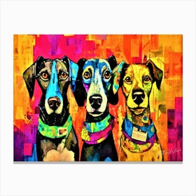 Doggy 3D - Doggy Trio Canvas Print
