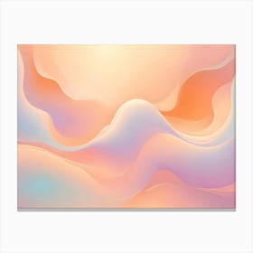 Abstract Image Of Flowing, Abstract Waves In Shades Of Pink, Orange, And Blue Canvas Print