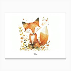 Little Floral Fox 1 Poster Canvas Print