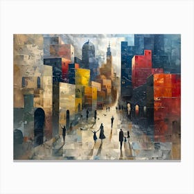 Modern City, Cubism Canvas Print