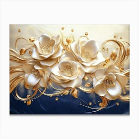 Gold Flowers 37 Canvas Print